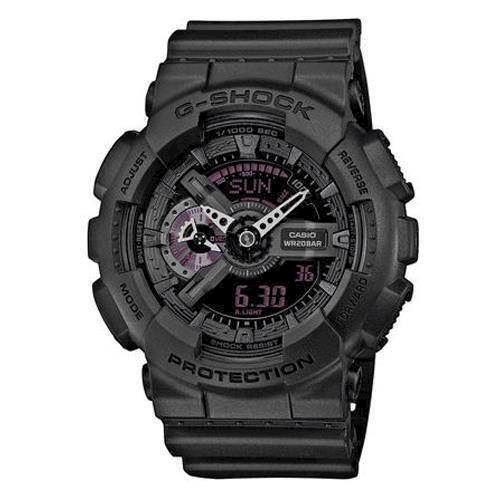 Image of G-Shock sort resin med stål quartz multifunktion (5146) Herre ur fra Casio, GA-110MB-1AER